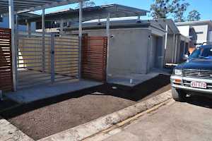 The parking are is levelled in preparation of the CORE Grass grid foundation.