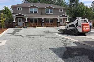 The completed project results in an attractive weed-free and porous surface.