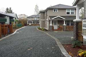 Completed driveway and parking areas... welcome home!